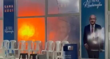 CHP'nin seçim ofisinde yangın