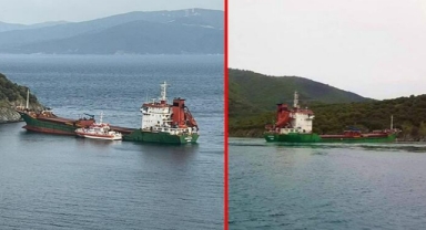 Marmara Adası açıklarında karaya oturan gemi, 3 saatte kurtarıldı