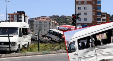 Minibüsler çarpıştı: 1'i ağır, 6 yaralı