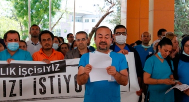 Sağlık emekçileri  haklarını istedi