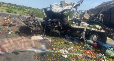 TIR ile kamyonet çarpıştı