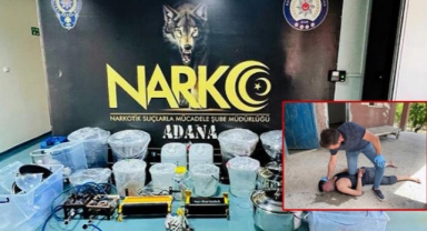 205 kilo sıvı uyuşturucuyu 137 kilo kimyasalla çoğaltırken yakalandılar