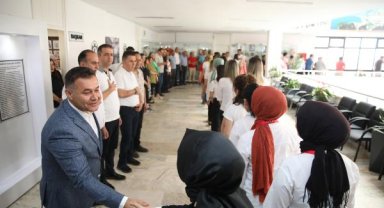 Başkan Yücel personelle bayramlaştı