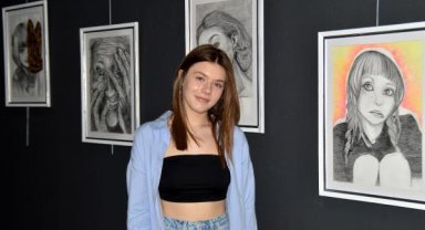 Genç ressamdan ilk sergi