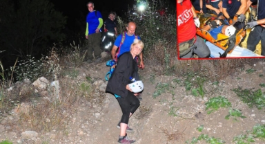 İple kanyona inerken düşerek yaralanan dağcı 11 saatte kurtarıldı