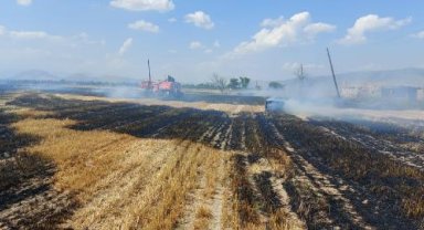 200 dönüm tarla yandı