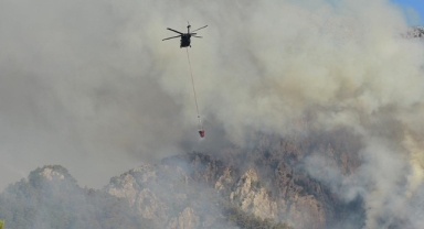 Antalya'daki orman yangınına havadan ve karadan müdahale sürüyor