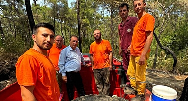 CHP'li Erdem yangın alanında