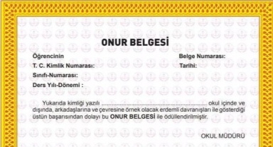 Onur belgesini ağabeyi aldı