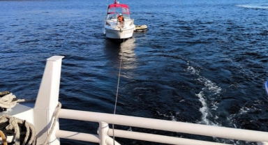 Sürüklenen tekne kurtarıldı