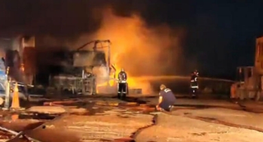 Asfalt eritme tankında patlama