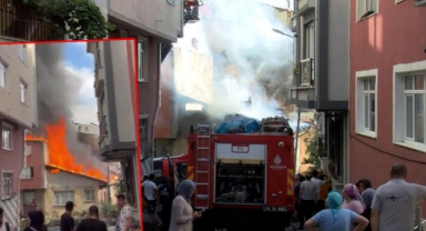 Çatı katı alev alev yandı