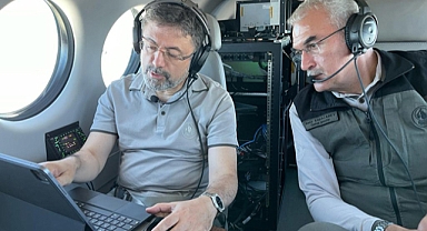 Bakan Yumaklı, Alanya yangınını havadan inceledi