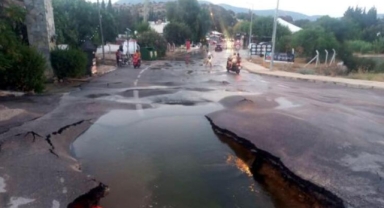 Çukur açan isale hattı patlaması
