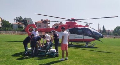 Kalp hastası ambulans helikopterle nakledildi 