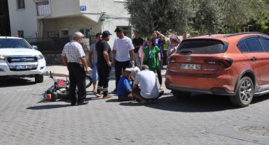 Otomobille motosiklet çarpıştı: 1 yaralı
