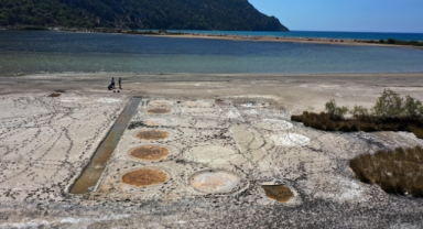 Sular çekilince antik tuz tesisi ortaya çıktı