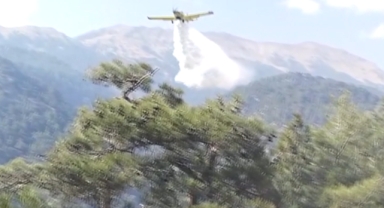 Burdur'daki orman yangınına havadan müdahale başladı