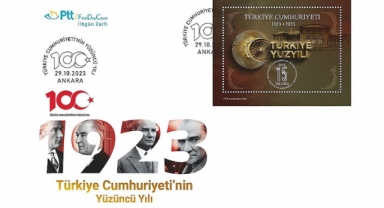 PTT'den 100. yıla özel anma pulu ve ilk gün zarfı