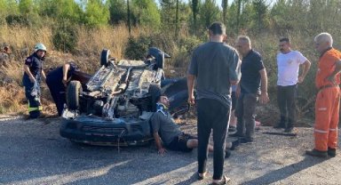 Takla atan otomobilde 2 yaralı