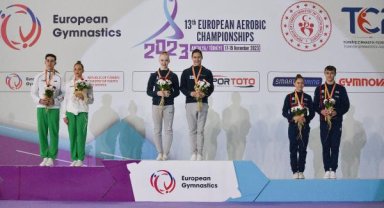 Aerobik Cimnastik Avrupa Şampiyonası'nda ilk madalyalar verildi