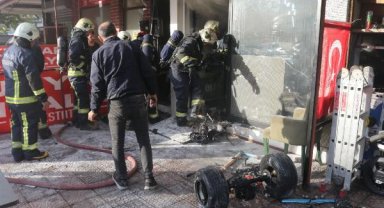 Bisiklet tamirhanesinde yangın