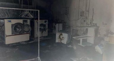 Çamaşırhane yangını söndürüldü