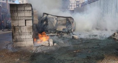 İşçilerin barakası alev aldı