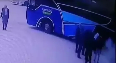 Otobüsün balataları yandı