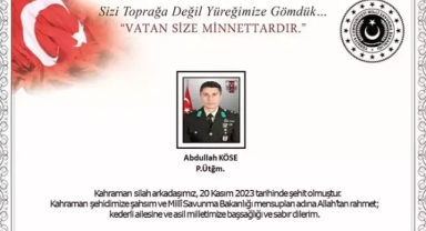 Pençe-Kilit Operasyonu bölgesinde 1 asker şehit oldu
