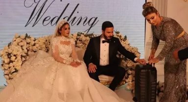Düğünde geline bir valiz dolusu altın takıldı