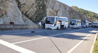 Yolcu midibüsünde yangın