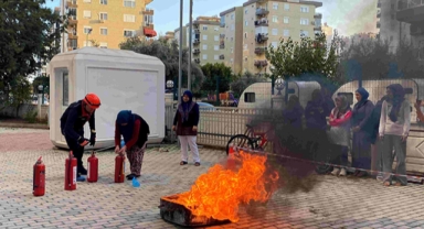 Öğrenci yurdunda yangın tatbikatı