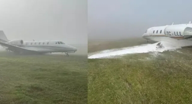 Özel jet pistten çıktı