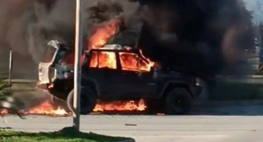 Yanan cipin patlama anı kamerada