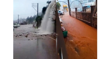 Antalya'da yağmur ve fırtına manzaraları 