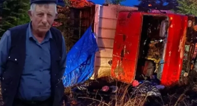 Devrilen kamyonun şoförü öldü