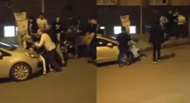 Sokak ortasında sopalı kavga!