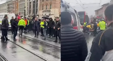 Tramvayın altında kaldı!