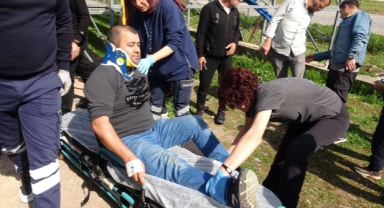 Tribünden düşen 3 seyirci yaralandı