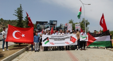 Filistin yürüyüşü! Öğrenciler ayağa kalktı