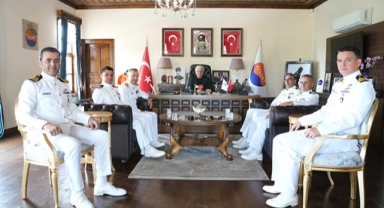 Gemi komutanlarından Geyikçi'ye ziyaret