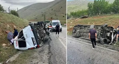 Minibüs devrildi: 1'i ağır, 15 yaralı