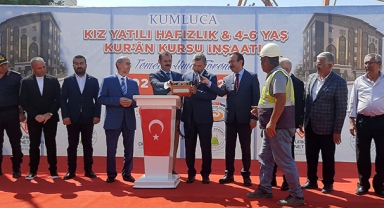 Temel atıldı... Kuran Kursu binası yapımı başladı