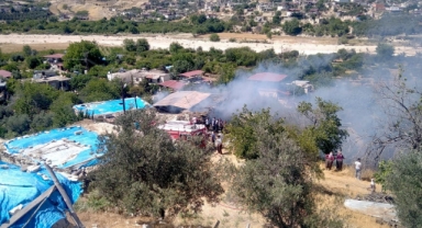 Evde çıkan yangın makilik alana sıçramadan kontrol altına alındı