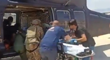 Hava Kuvvetlerinin helikopteriyle taşındı