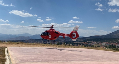 Kalp krizi geçirdi... İmdadına ambulans helikopter yetişti