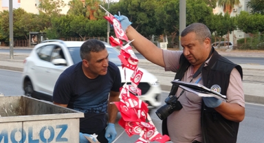 Türk bayrağını çöpte gördü, polise ihbar etti