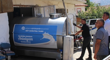 Büyükşehir'den 4 tonluk süt soğutma tankı