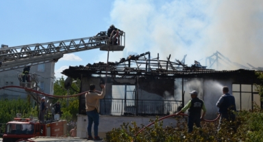 Korkuteli'de ev yandı
